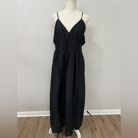 J.Crew V-neck smocked-waist dress in cotton poplin BR450 Size 18 NWT - Picture 4 of 10